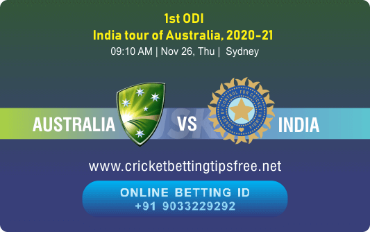 Cricket Betting Tips And Match Prediction For Australia vs India 1st ODI Tips With Online Betting Tips Cbtf Cricket-Free Cricket Tips-Match Tips-Jsk Tips 
