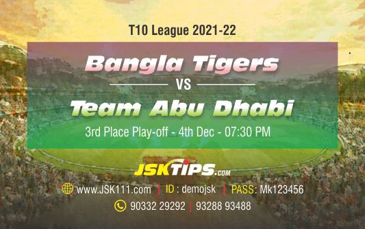 Cricket Betting Tips And Match Prediction For Bangla Tigers vs Team Abu Dhabi 3rd Place Play-off Tips With Online Betting Tips Cbtf Cricket-Free Cricket Tips-Match Tips-Jsk Tips