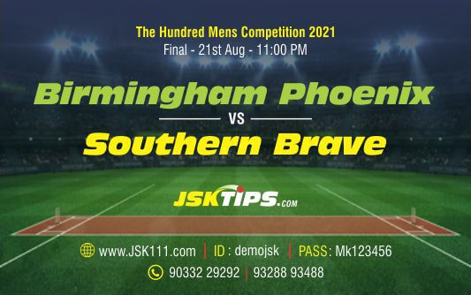 Cricket Betting Tips And Match Prediction For Birmingham Phoenix vs Southern Brave Final Match Tips With Online Betting Tips Cbtf Cricket-Free Cricket Tips-Match Tips-Jsk Tips