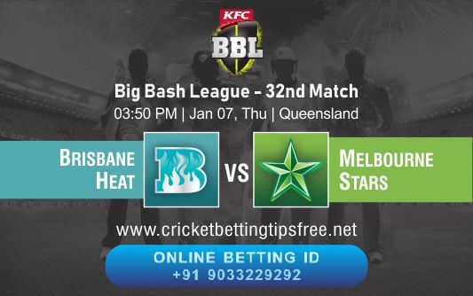 Cricket Betting Tips And Match Prediction For Brisbane Heat vs Melbourne Stars 32nd Match Tips With Online Betting Tips Cbtf Cricket-Free Cricket Tips-Match Tips-Jsk Tips 