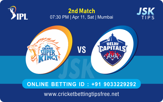 Cricket Betting Tips And Match Prediction For Chennai vs Delhi 2nd Match Tips With Online Betting Tips Cbtf Cricket-Free Cricket Tips-Match Tips-Jsk Tips