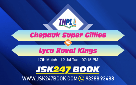 Cricket Betting Tips And Match Prediction For Chepauk Super Gillies vs Lyca Kovai Kings 17th Match Tips With Online Betting Tips Cbtf Cricket-Free Cricket Tips-Match Tips-Jsk Tips