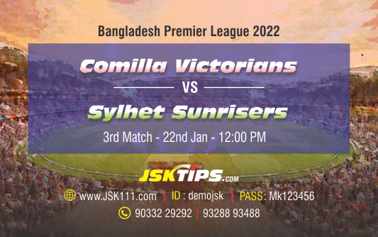 Cricket Betting Tips And Match Prediction For Comilla Victorians vs Sylhet Sunrisers 3rd Match Tips With Online Betting Tips Cbtf Cricket-Free Cricket Tips-Match Tips-Jsk Tips