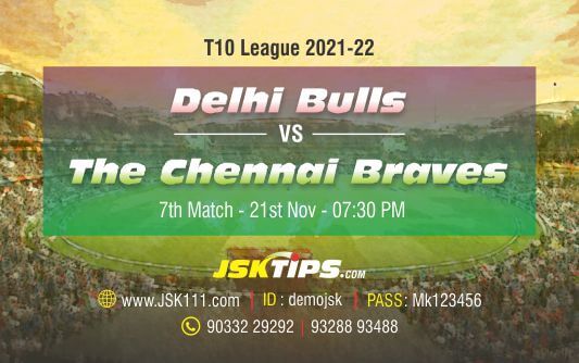 Cricket Betting Tips And Match Prediction For Delhi Bulls vs The Chennai Braves 7th Match Tips With Online Betting Tips Cbtf Cricket-Free Cricket Tips-Match Tips-Jsk Tips
