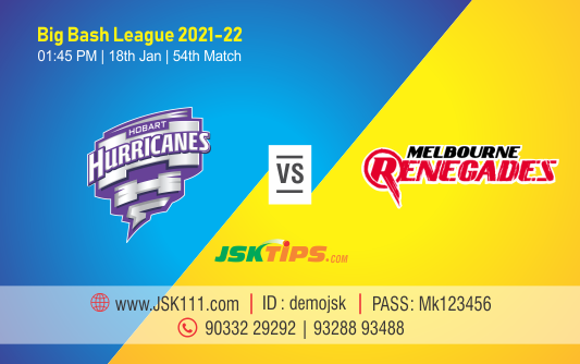 Cricket Betting Tips And Match Prediction For Hobart Hurricanes vs Melbourne Renegades 54th Match Online Betting Tips Cbtf Cricket-Free Cricket Tips-Match Tips-Jsk Tips