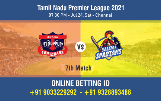 Cricket Betting Tips And Match Prediction For IDream Tiruppur Tamizhans vs Salem Spartans 7th Match Tips With Online Betting Tips Cbtf Cricket-Free Cricket Tips-Match Tips-Jsk Tips