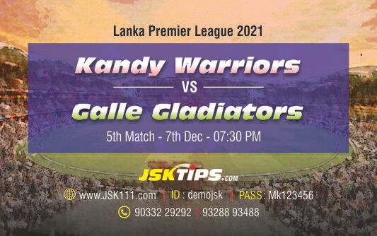 Cricket Betting Tips And Match Prediction For Kandy Warriors vs Galle Gladiators 5th Match With Online Betting Tips Cbtf Cricket-Free Cricket Tips-Match Tips-Jsk Tips