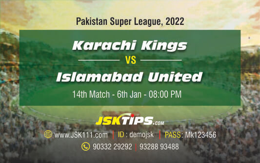 Cricket Betting Tips And Match Prediction For Karachi Kings vs Islamabad United 14th Match Tips With Online Betting Tips Cbtf Cricket-Free Cricket Tips-Match Tips-Jsk Tips