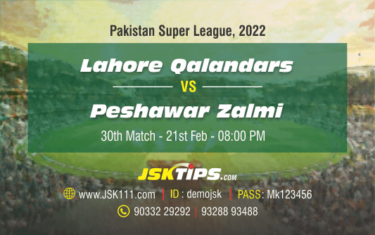 Cricket Betting Tips And Match Prediction For Lahore Qalandars vs Peshawar Zalmi 30th Match Tips With Online Betting Tips Cbtf Cricket-Free Cricket Tips-Match Tips-Jsk Tips