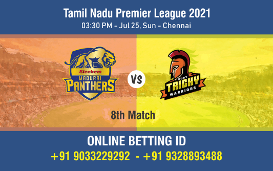 Cricket Betting Tips And Match Prediction For Madurai Panthers vs Ruby Trichy Warriors 8th Match Tips With Online Betting Tips Cbtf Cricket-Free Cricket Tips-Match Tips-Jsk Tips