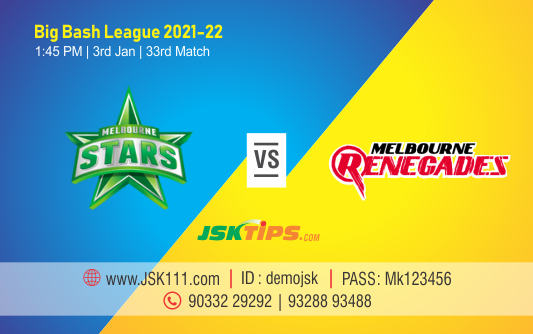 Cricket Betting Tips And Match Prediction For Melbourne Stars vs Melbourne Renegades 33rd Match Online Betting Tips Cbtf Cricket-Free Cricket Tips-Match Tips-Jsk Tips