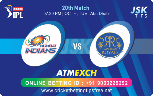  Cricket Betting Tips And Match Prediction For Mumbai vs Rajasthan 20th Match Tips With Online Betting Tips Cbtf Cricket-Free Cricket Tips-Match Tips-Jsk Tips 