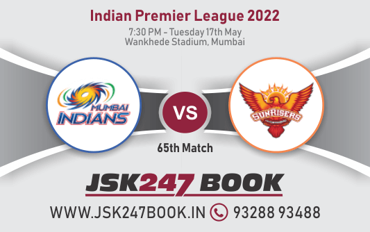 Cricket Betting Tips And Match Prediction For Mumbai Indians vs Sunrisers Hyderabad 65th Match Tips With Online Betting Tips Cbtf Cricket-Free Cricket Tips-Match Tips-Jsk Tips
