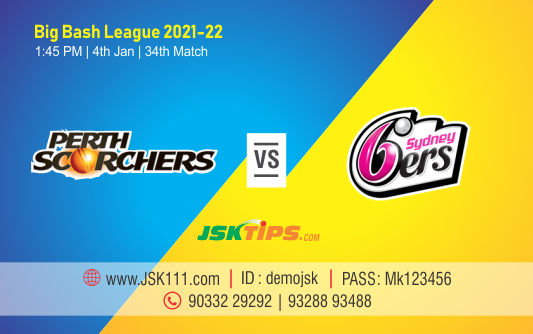 Cricket Betting Tips And Match Prediction For Perth Scorchers vs Sydney Sixers 34th Match Online Betting Tips Cbtf Cricket-Free Cricket Tips-Match Tips-Jsk Tips