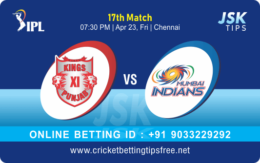 Cricket Betting Tips And Match Prediction For Punjab vs Mumbai 17th Match Tips With Online Betting Tips Cbtf Cricket-Free Cricket Tips-Match Tips-Jsk Tips