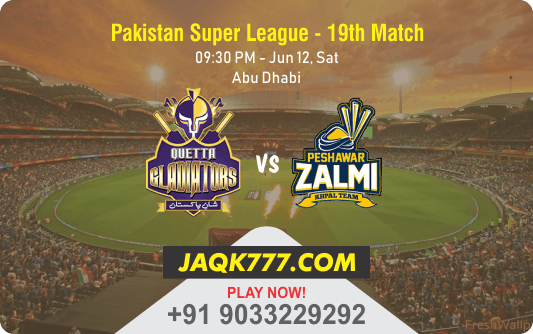 Cricket Betting Tips And Match Prediction For Quetta Gladiators vs Peshawar Zalmi 19th Match Tips With Online Betting Tips Cbtf Cricket-Free Cricket Tips-Match Tips-Jsk Tips