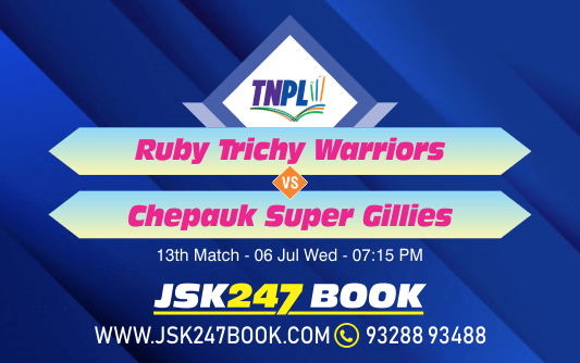 Cricket Betting Tips And Match Prediction For Ruby Trichy Warriors vs Chepauk Super Gillies 12th Match Tips With Online Betting Tips Cbtf Cricket-Free Cricket Tips-Match Tips-Jsk Tips