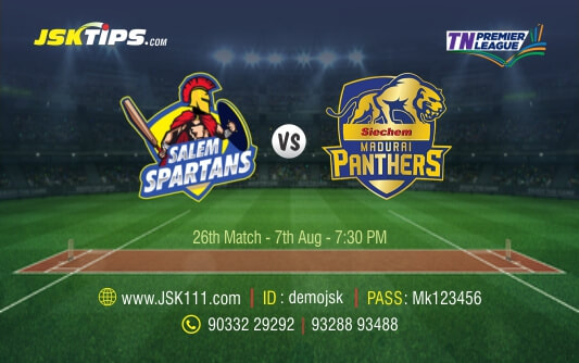 Cricket Betting Tips And Match Prediction For Salem Spartans vs Madurai Panthers 26th Match Tips With Online Betting Tips Cbtf Cricket-Free Cricket Tips-Match Tips-Jsk Tips