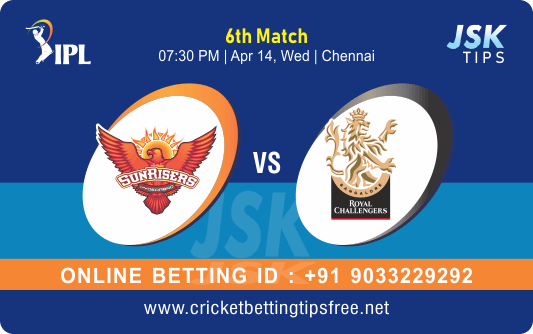 Cricket Betting Tips And Match Prediction For Hyderabad vs Bangalore 6th Match Tips With Online Betting Tips Cbtf Cricket-Free Cricket Tips-Match Tips-Jsk Tips