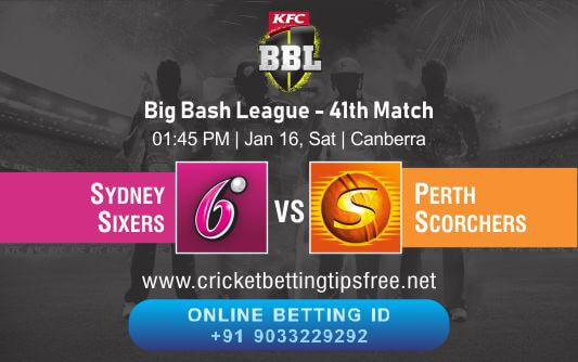 Cricket Betting Tips And Match Prediction For Sydney Sixers vs Perth Scorchers 41st Match Tips With Online Betting Tips Cbtf Cricket-Free Cricket Tips-Match Tips-Jsk Tips 
