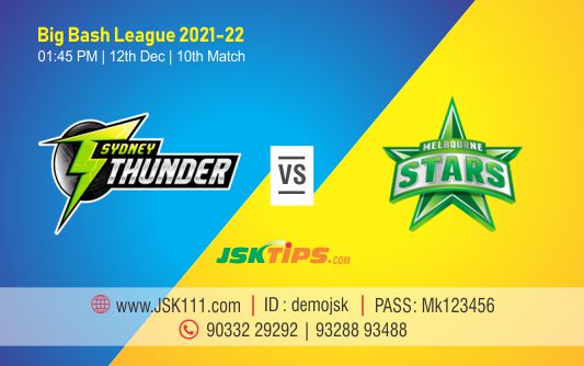 Cricket Betting Tips And Match Prediction For Sydney Thunder vs Melbourne Stars 10th Match Tips With Online Betting Tips Cbtf Cricket-Free Cricket Tips-Match Tips-Jsk Tips