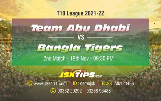 Cricket Betting Tips And Match Prediction For Team Abu Dhabi vs Bangla Tigers 2nd Match Tips With Online Betting Tips Cbtf Cricket-Free Cricket Tips-Match Tips-Jsk Tips