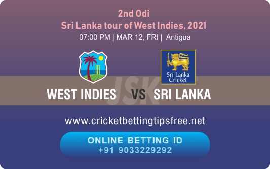 Cricket Betting Tips And Match Prediction For West Indies vs Sri Lanka 2nd ODI Match Tips With Online Betting Tips Cbtf Cricket-Free Cricket Tips-Match Tips-Jsk Tips 